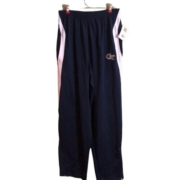 Georgia Tech Men's Sweatpants, Navy Blue with White Stripes, Size XL, Zip at ank - Picture 1 of 6